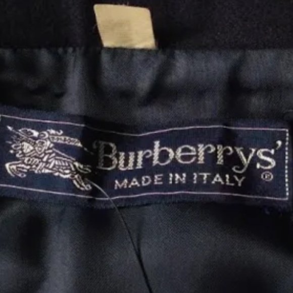 Burberry's (Size 12) Navy 100%Wool Preppy Luxurious Pleated Accent Pencil Skirt - Picture 1 of 12